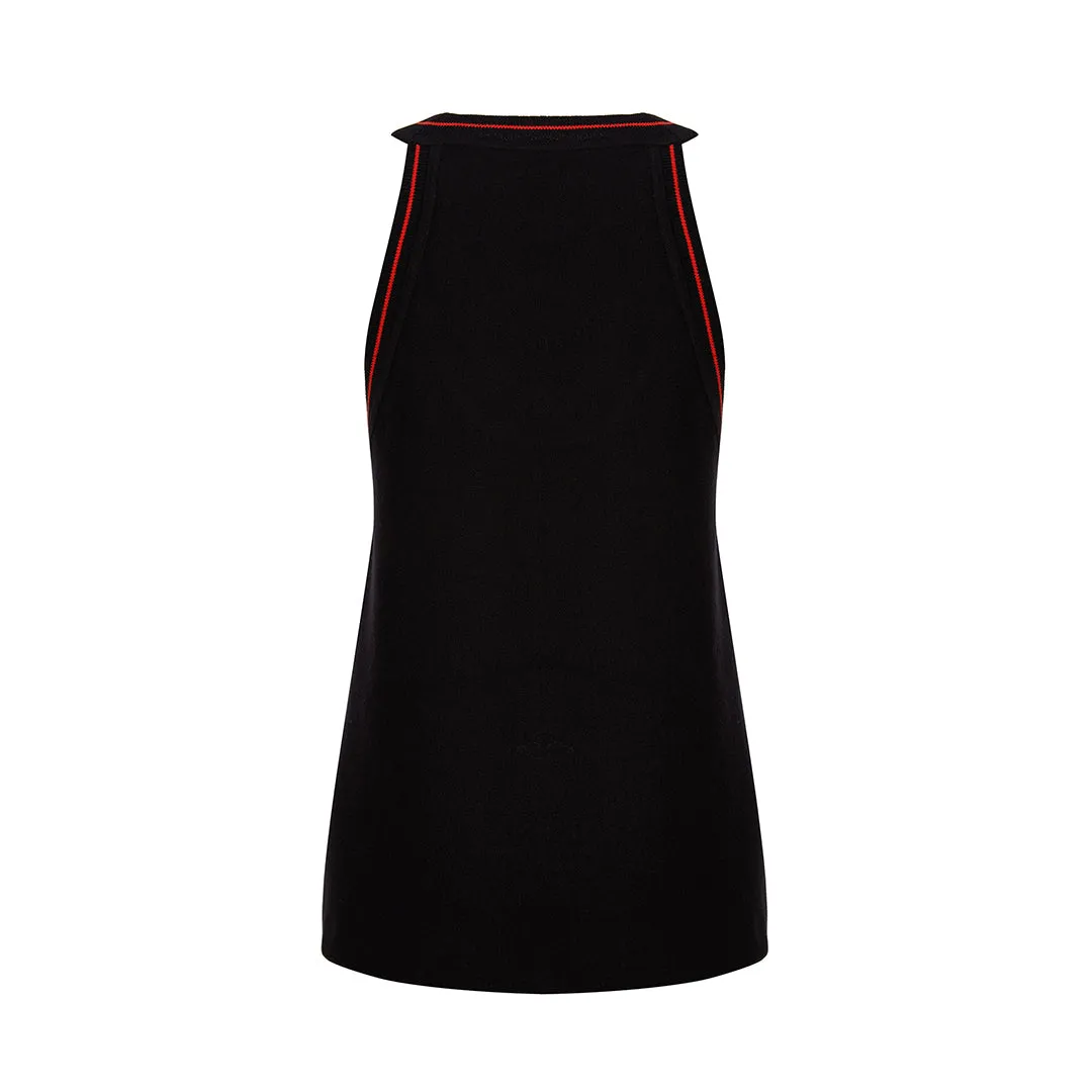 100% Wool  Black Sueter with Strap