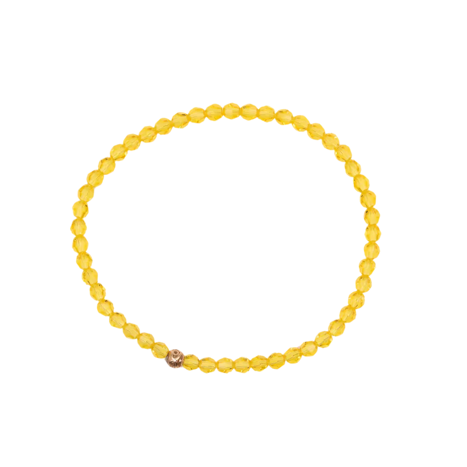 4mm Light Topaz Swarovski Beaded Bracelet