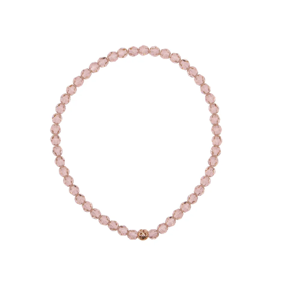 4mm Vintage Rose Swarovski Beaded Bracelet