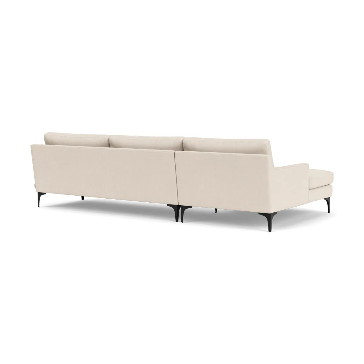 Astha Fabric Left Chaise Sofa (Black Metal, Sand)