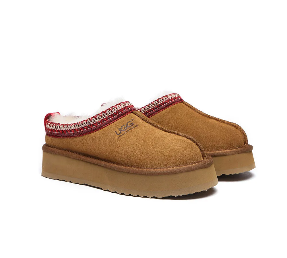 AUSTRALIAN SHEPHERD® UGG Sheepskin Wool Ankle Platform Tazzy Slippers Ventus