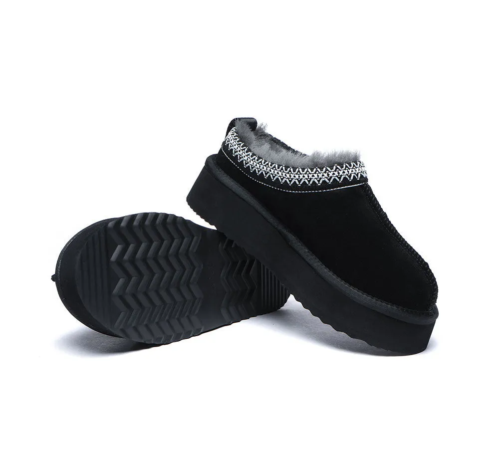 AUSTRALIAN SHEPHERD® UGG Sheepskin Wool Ankle Platform Tazzy Slippers Ventus