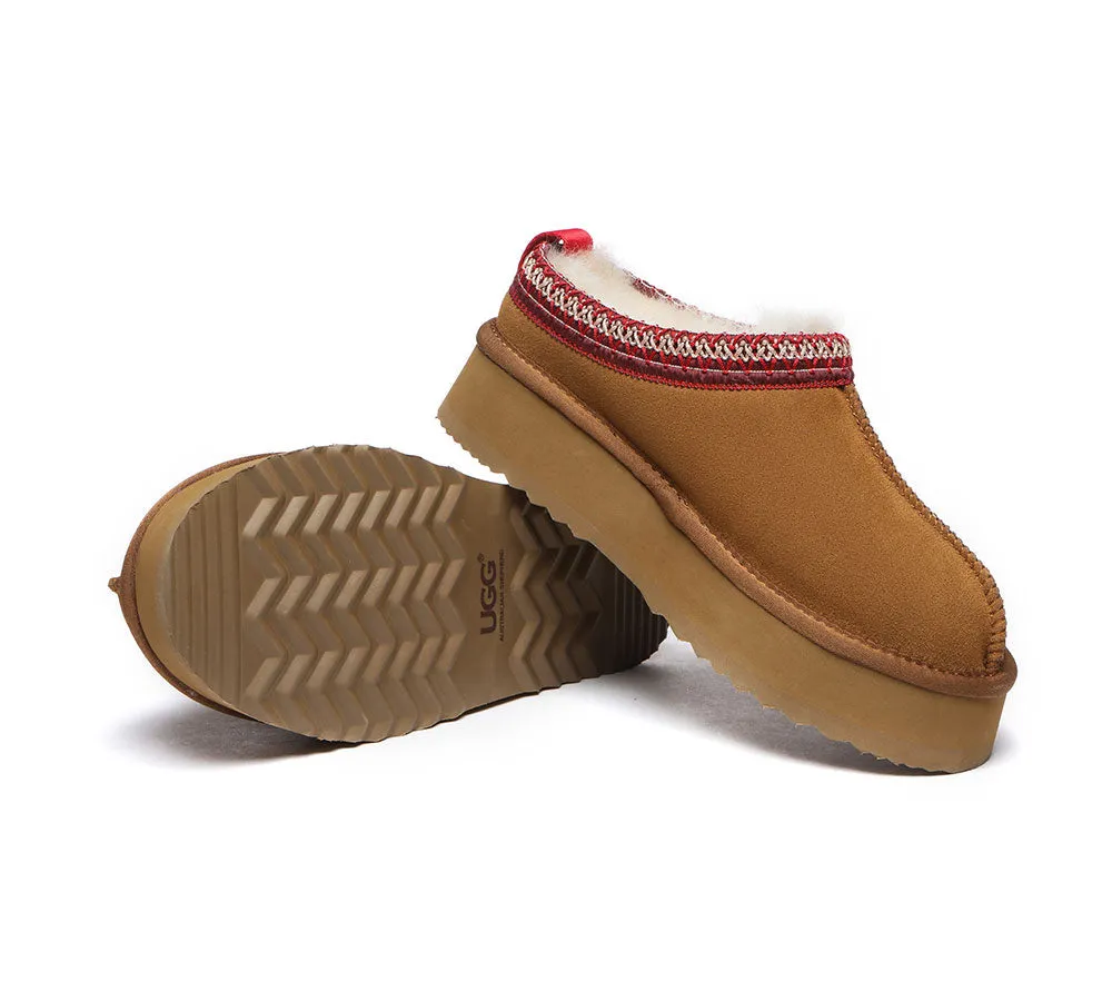 AUSTRALIAN SHEPHERD® UGG Sheepskin Wool Ankle Platform Tazzy Slippers Ventus