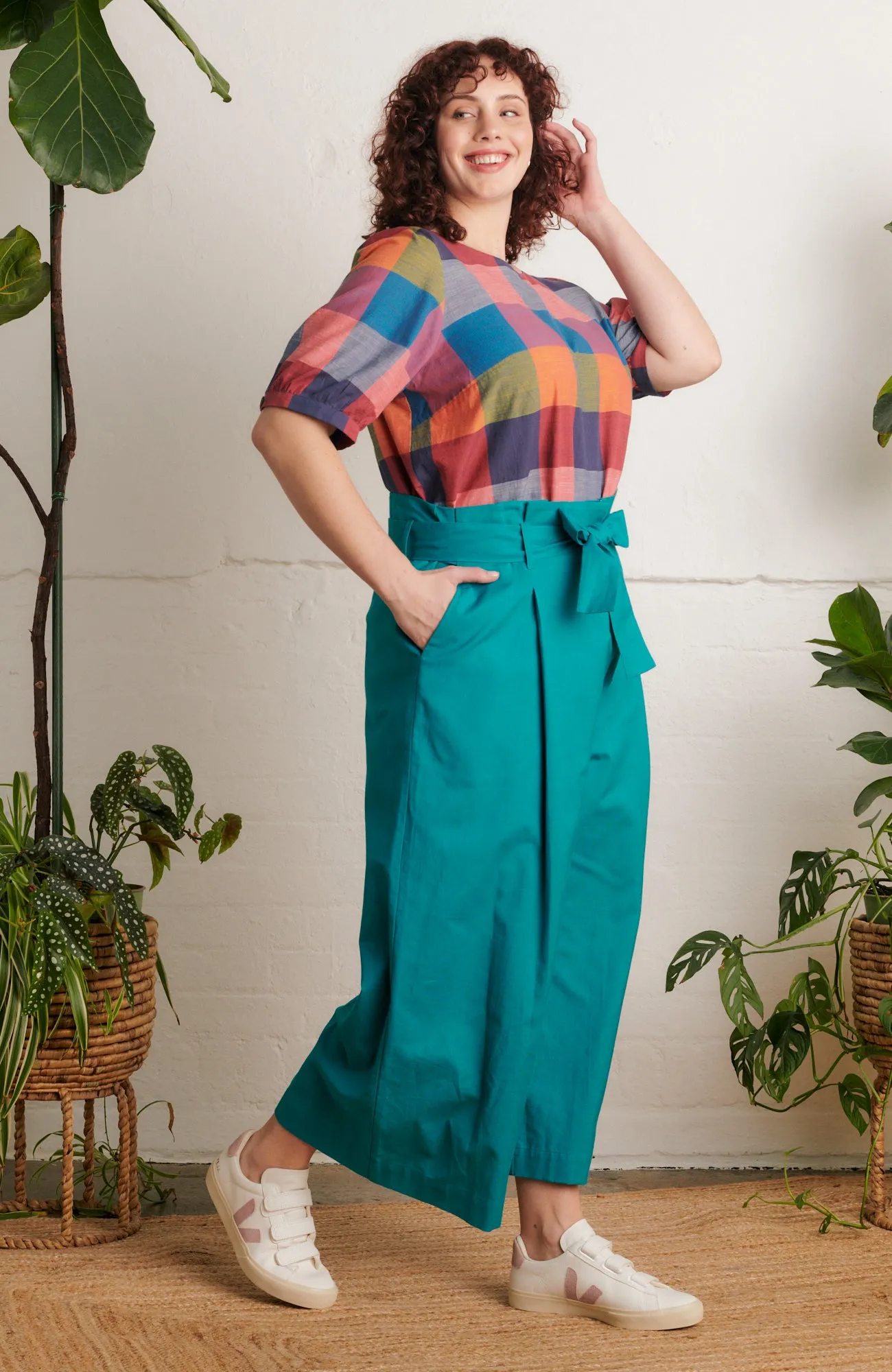 Ava Festival Plaid Top