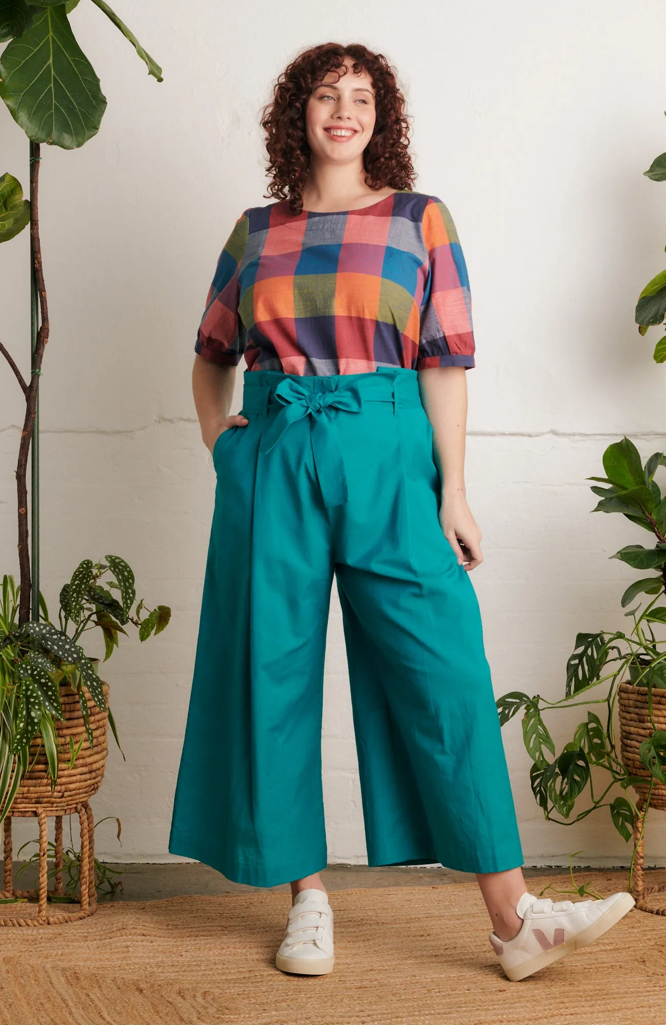 Ava Festival Plaid Top