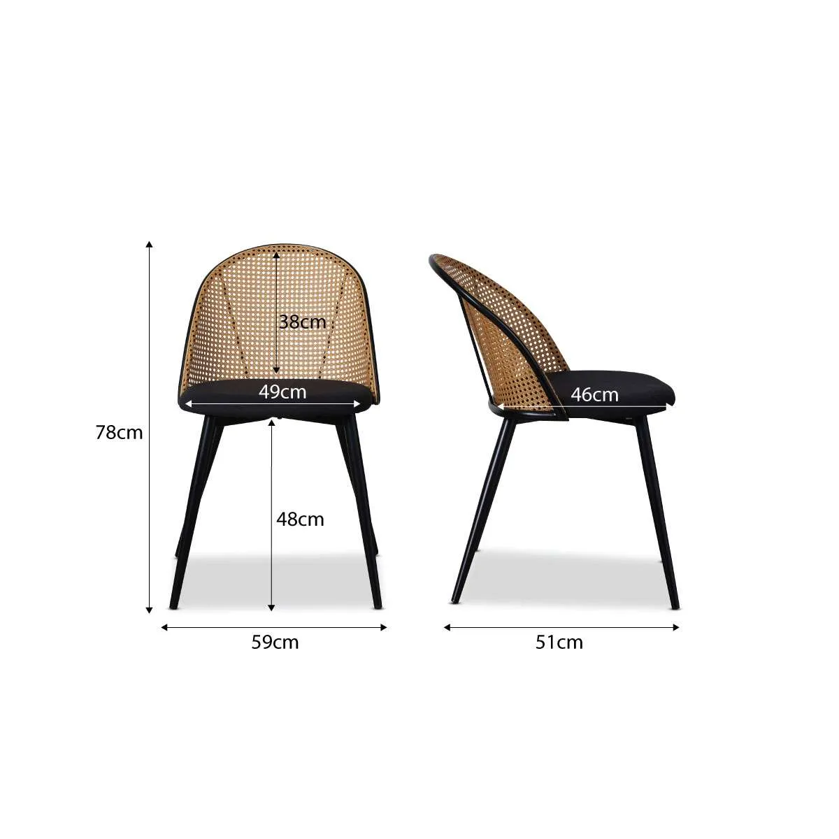 Avila Dining Chair - Black Set of Six Bundle