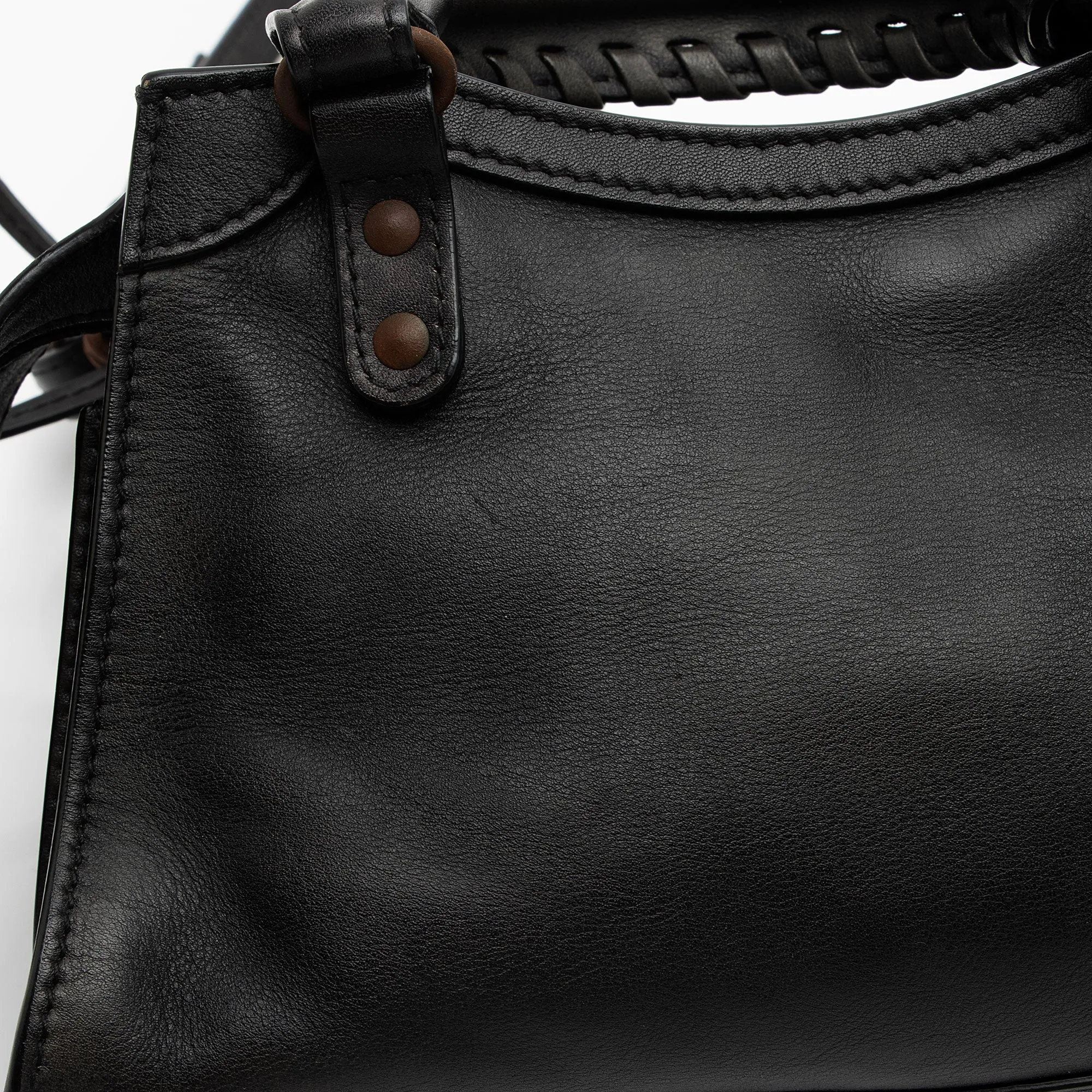 Balenciaga Calfskin Neo Classic Rust Hardware City Mini Satchel (SHF-A4mdtV)