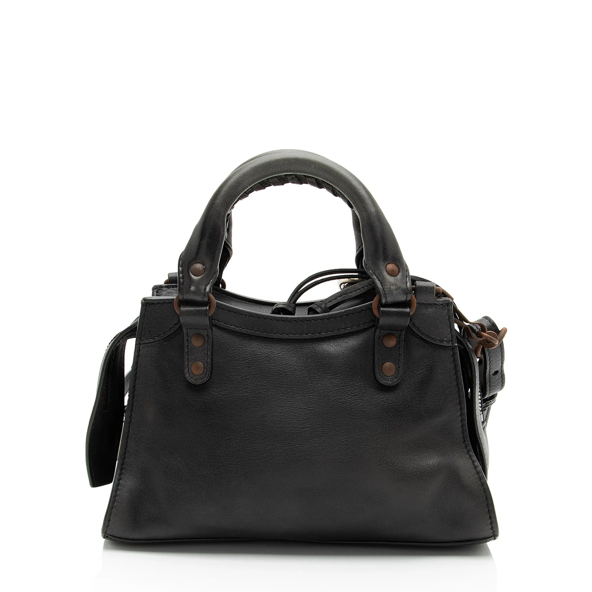 Balenciaga Calfskin Neo Classic Rust Hardware City Mini Satchel (SHF-A4mdtV)