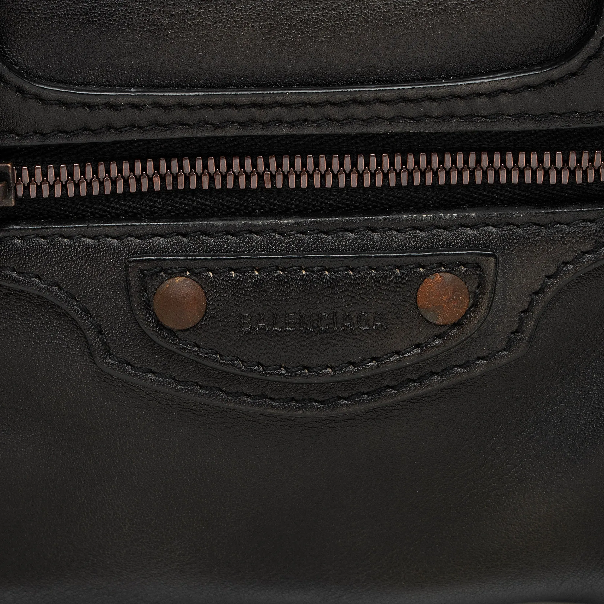 Balenciaga Calfskin Neo Classic Rust Hardware City Mini Satchel (SHF-A4mdtV)