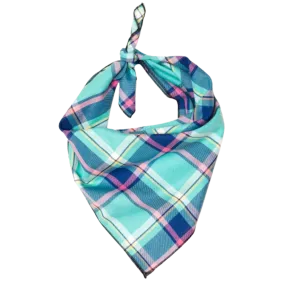 Bandana | Aqua & Navy Plaid