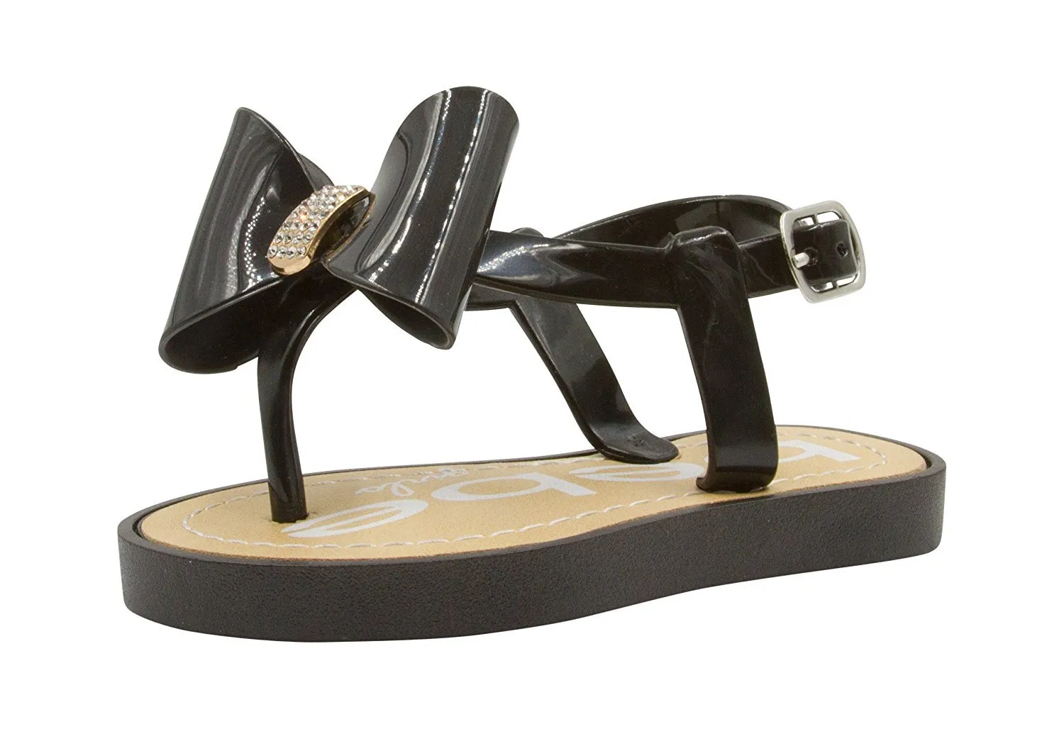 bebe Toddler Girls Vegan Sandals with Bow and Rhinestones