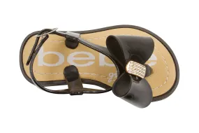 bebe Toddler Girls Vegan Sandals with Bow and Rhinestones