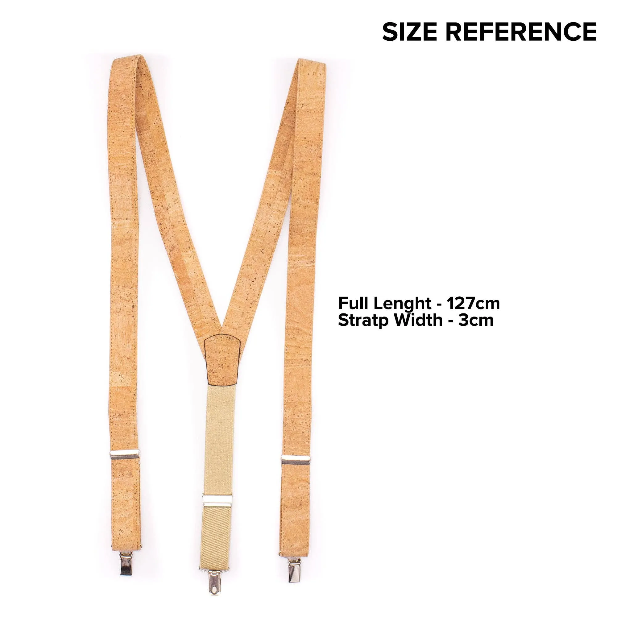 Black Adjustable cork straps men's SUSPENDER L-542-B