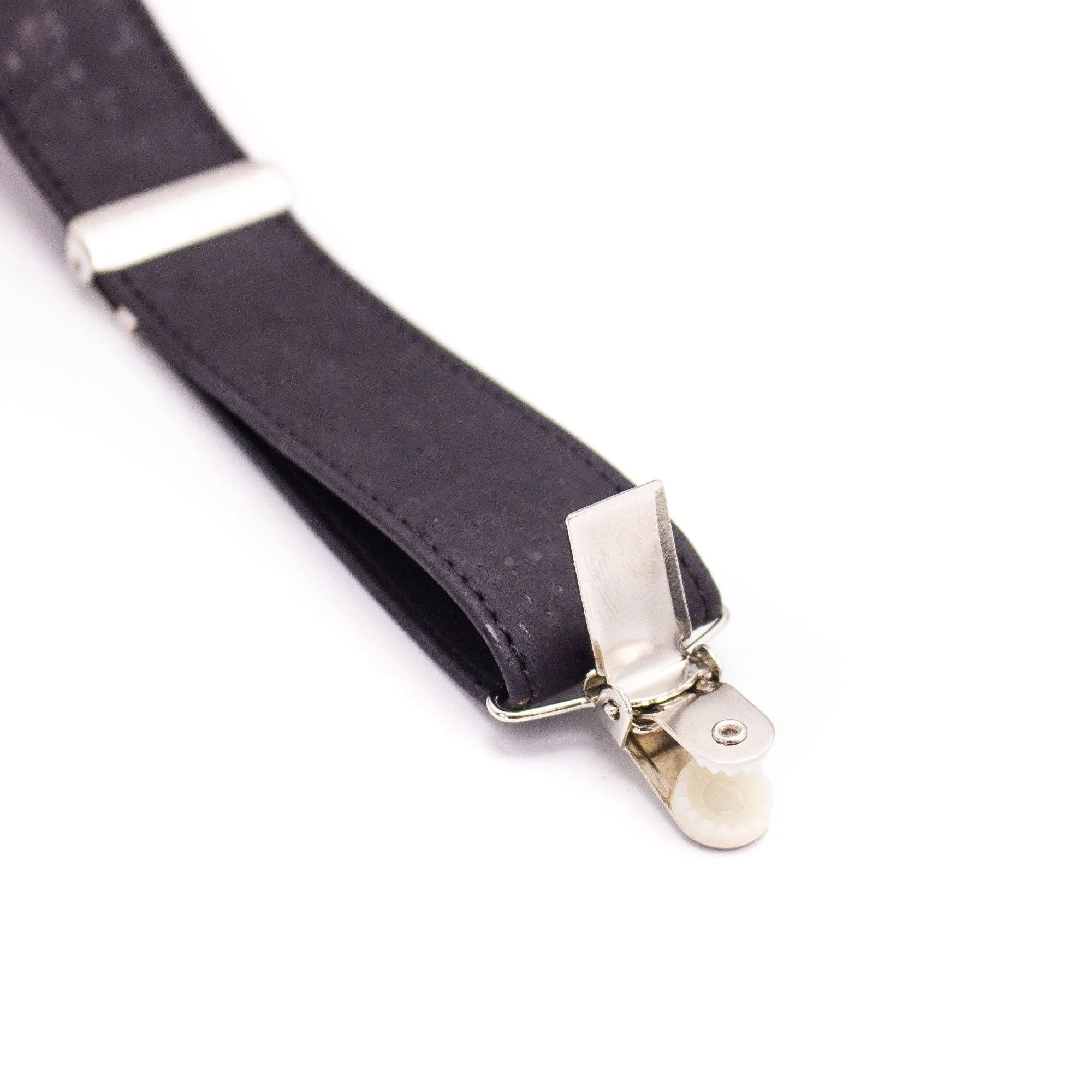 Black Adjustable cork straps men's SUSPENDER L-542-B