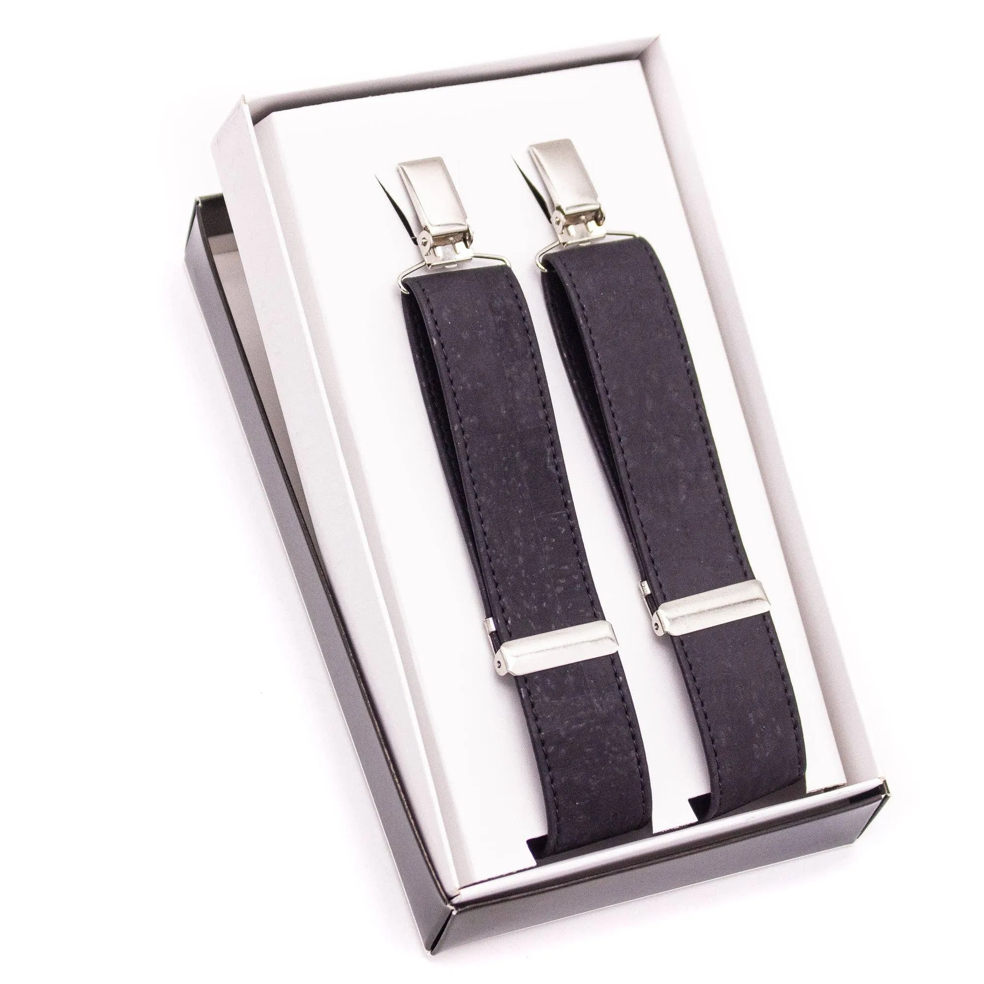 Black Adjustable cork straps men's SUSPENDER L-542-B
