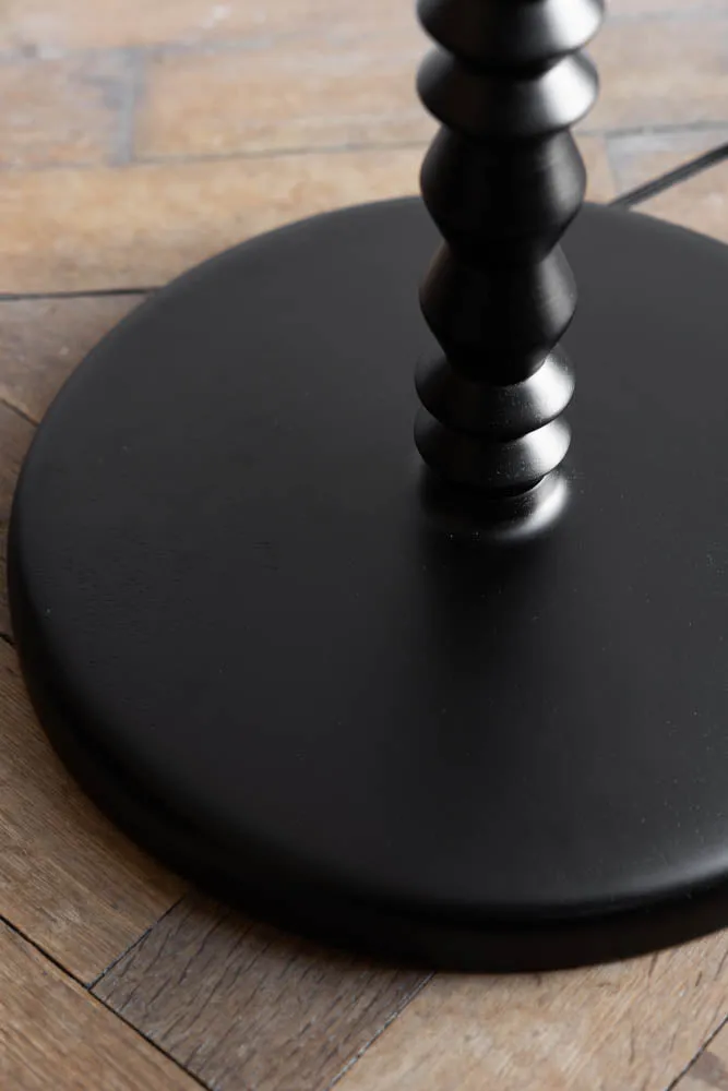 Black Spindle Floor Lamp With Scalloped Shade