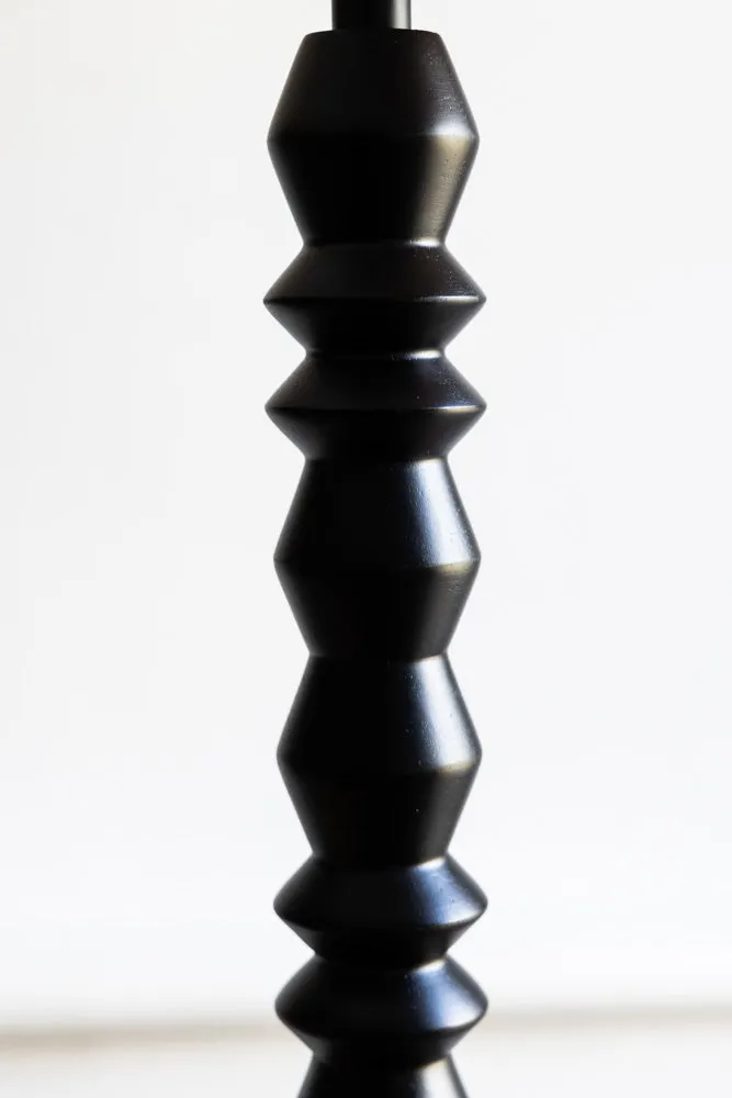 Black Spindle Floor Lamp With Scalloped Shade