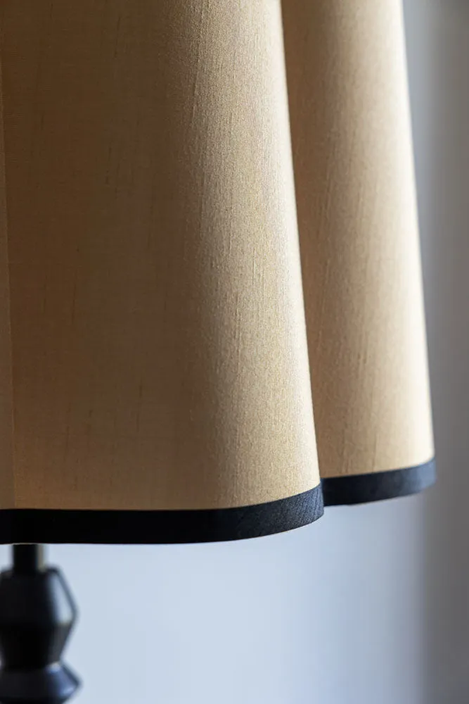 Black Spindle Floor Lamp With Scalloped Shade