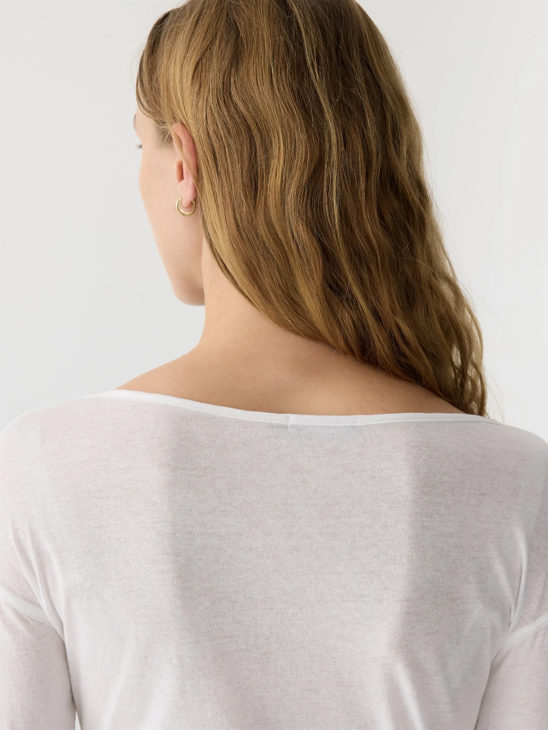 Boatneck Superfine L/S T.Shirt - White