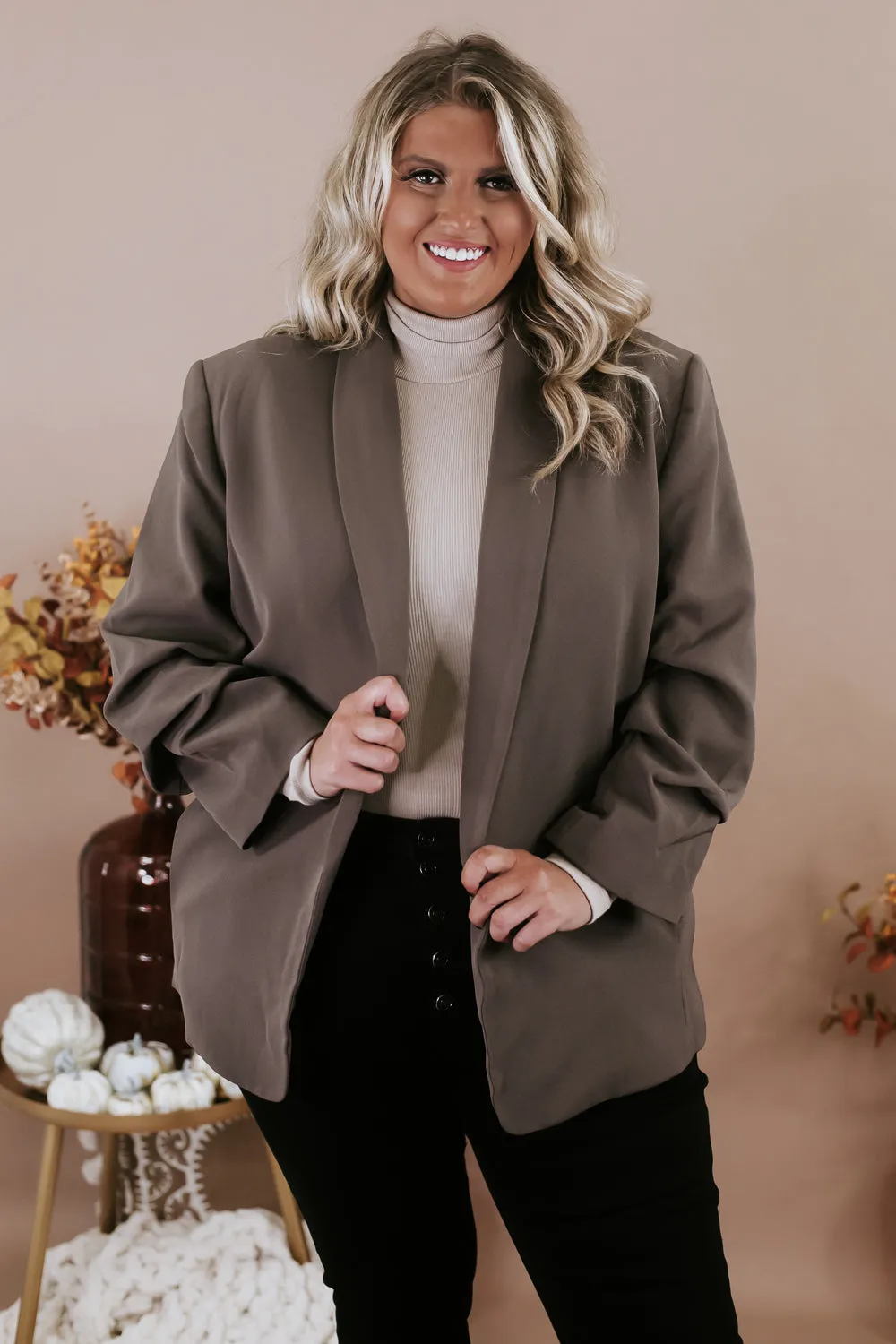 Boss Up Blazer, Ash Brown