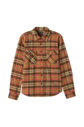 BRIXTON Bowery Heavy Weight Long Sleeve Flannel Desert Palm/Antelope/Burnt Red