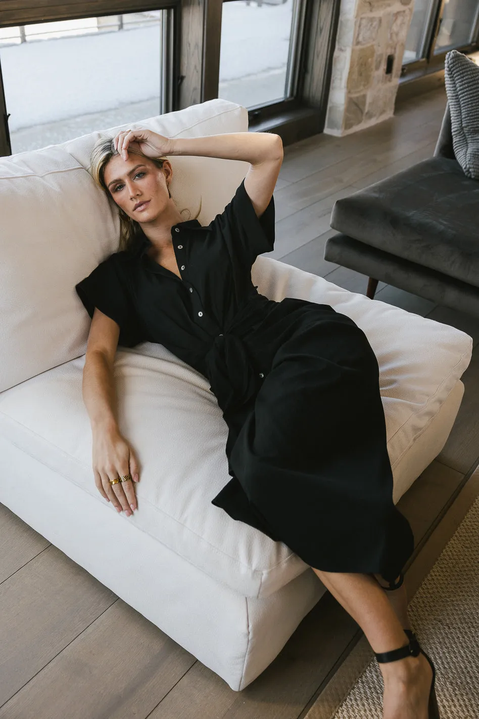 Brynlee Ruched Dress in Black - FINAL SALE