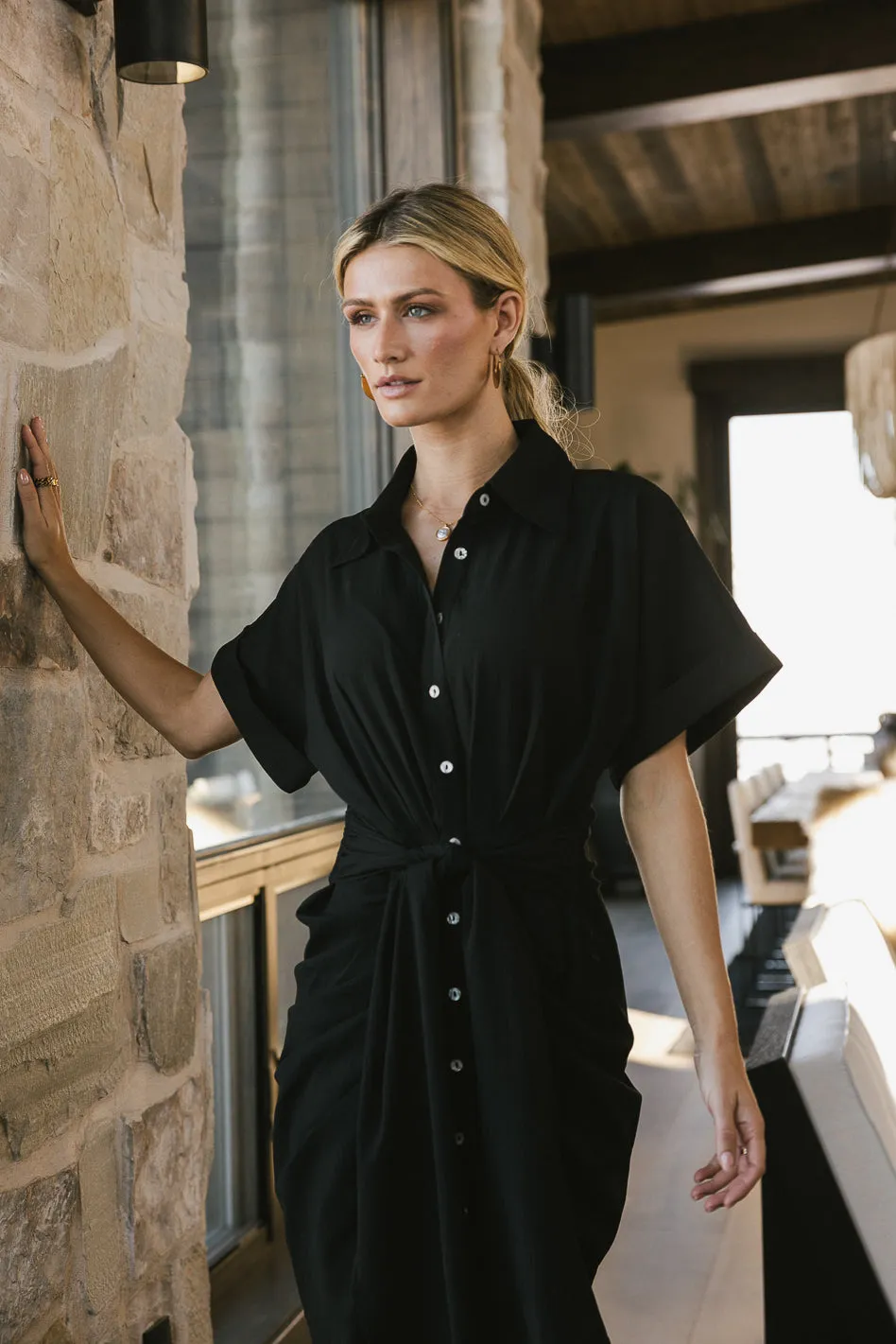 Brynlee Ruched Dress in Black - FINAL SALE