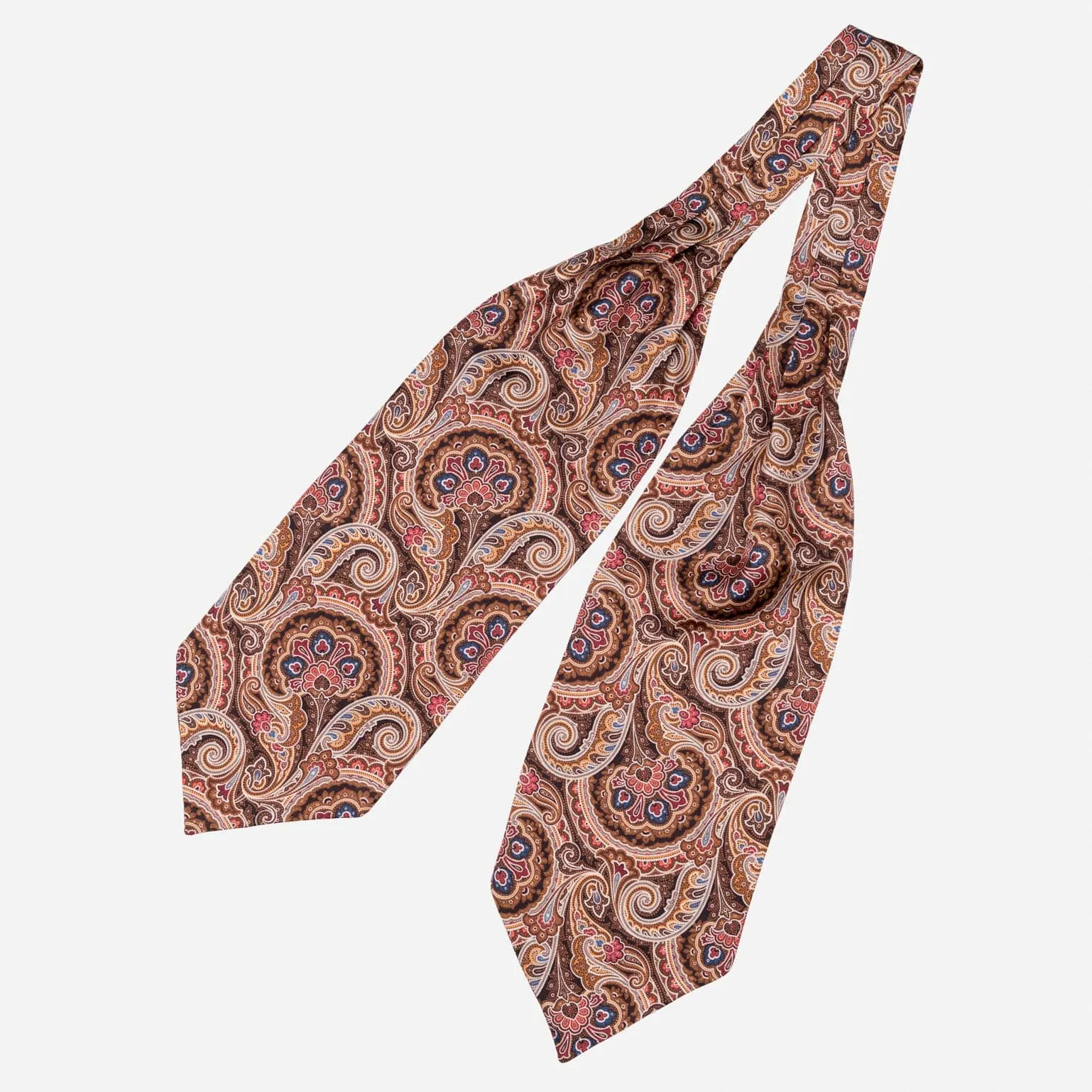 Bugatti - Silk Ascot Cravat Tie - Mahogany