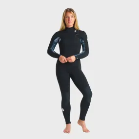 C-Skins Solace 5/4/3 Womens Chest Zip Wetsuit - Black/Tropical