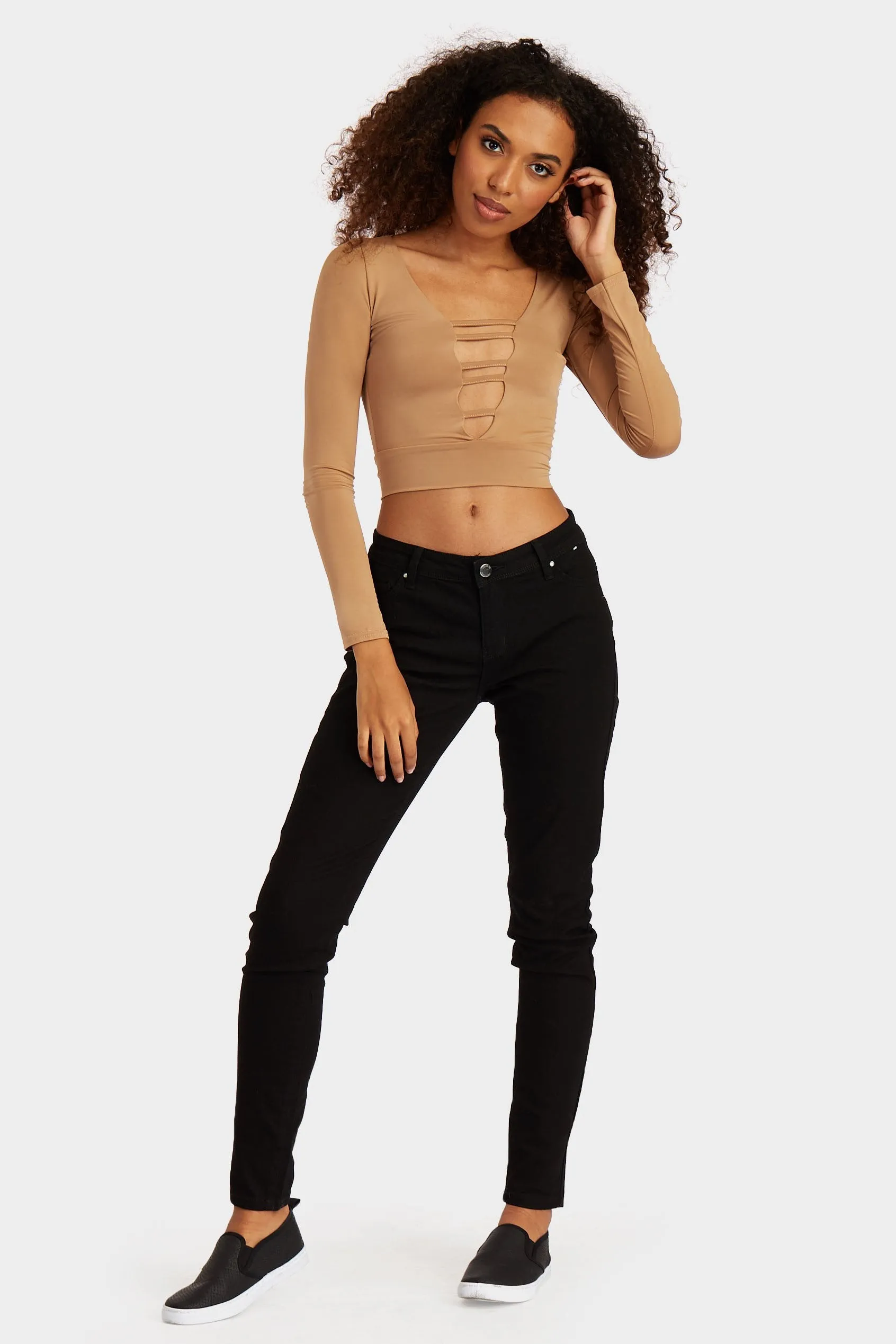 Camel Basic Long Sleeve Top
