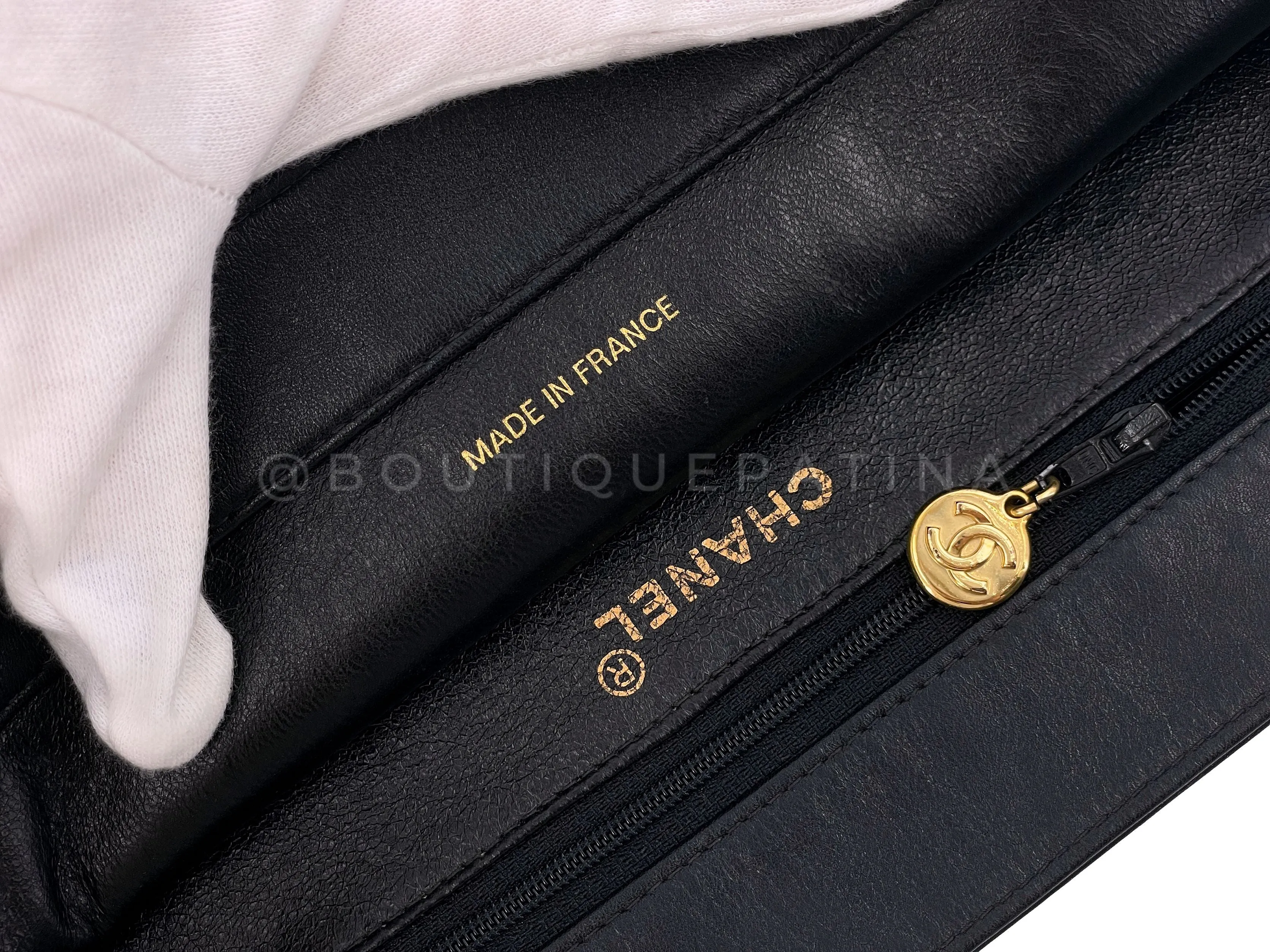 Chanel 1996 Vintage Black Chunky Chain Shopper Tote Bag 24k GHW