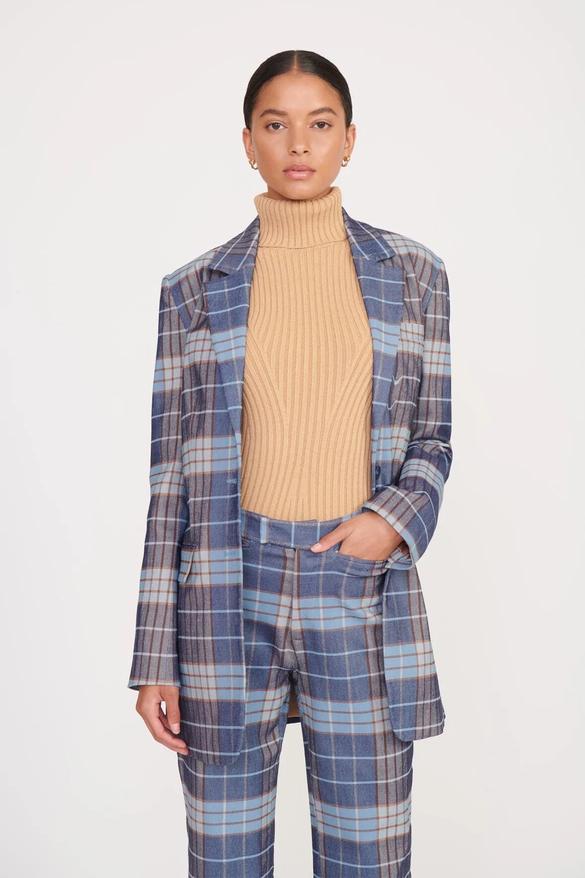 CITY BLAZER | FRENCH BLUE MEGA PLAID