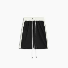 classic gym short / black   ivory