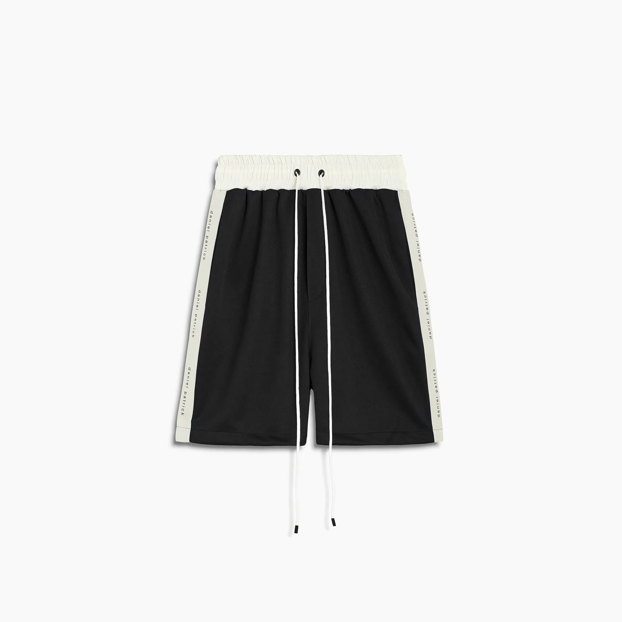 classic gym short / black   ivory