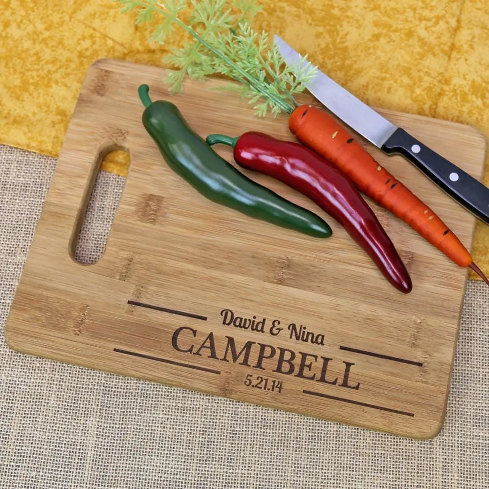 Customized Laser Engraved Bamboo Cutting Board | Multiple Personalized Designs