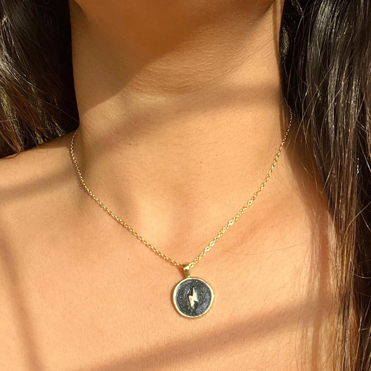 Dreamy Gold Enamel Charm Pendant