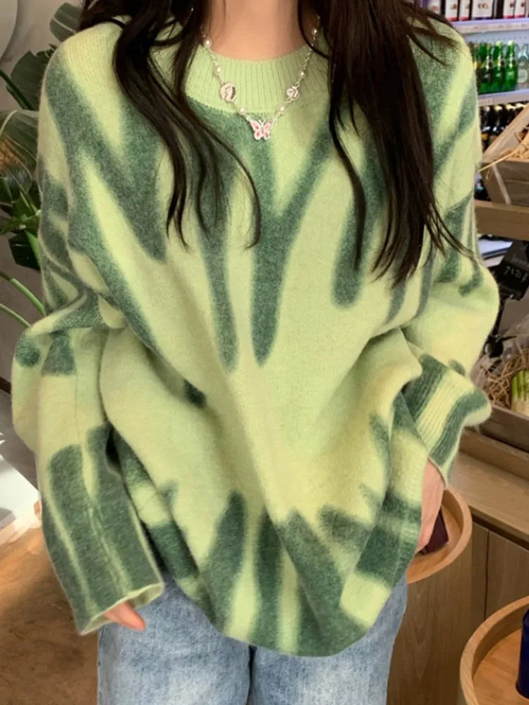 Elegant Print Knitted Sweater