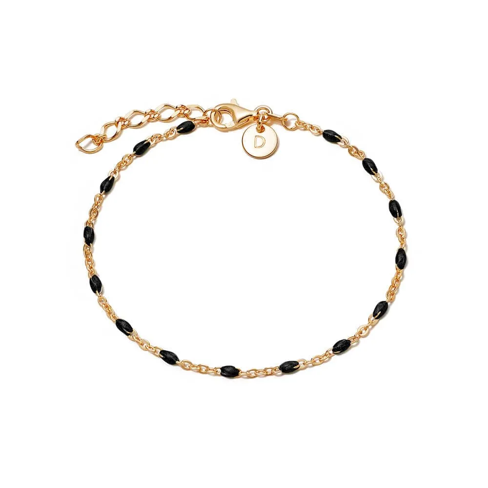 Enamel Beaded Bracelet 18ct Gold Plate