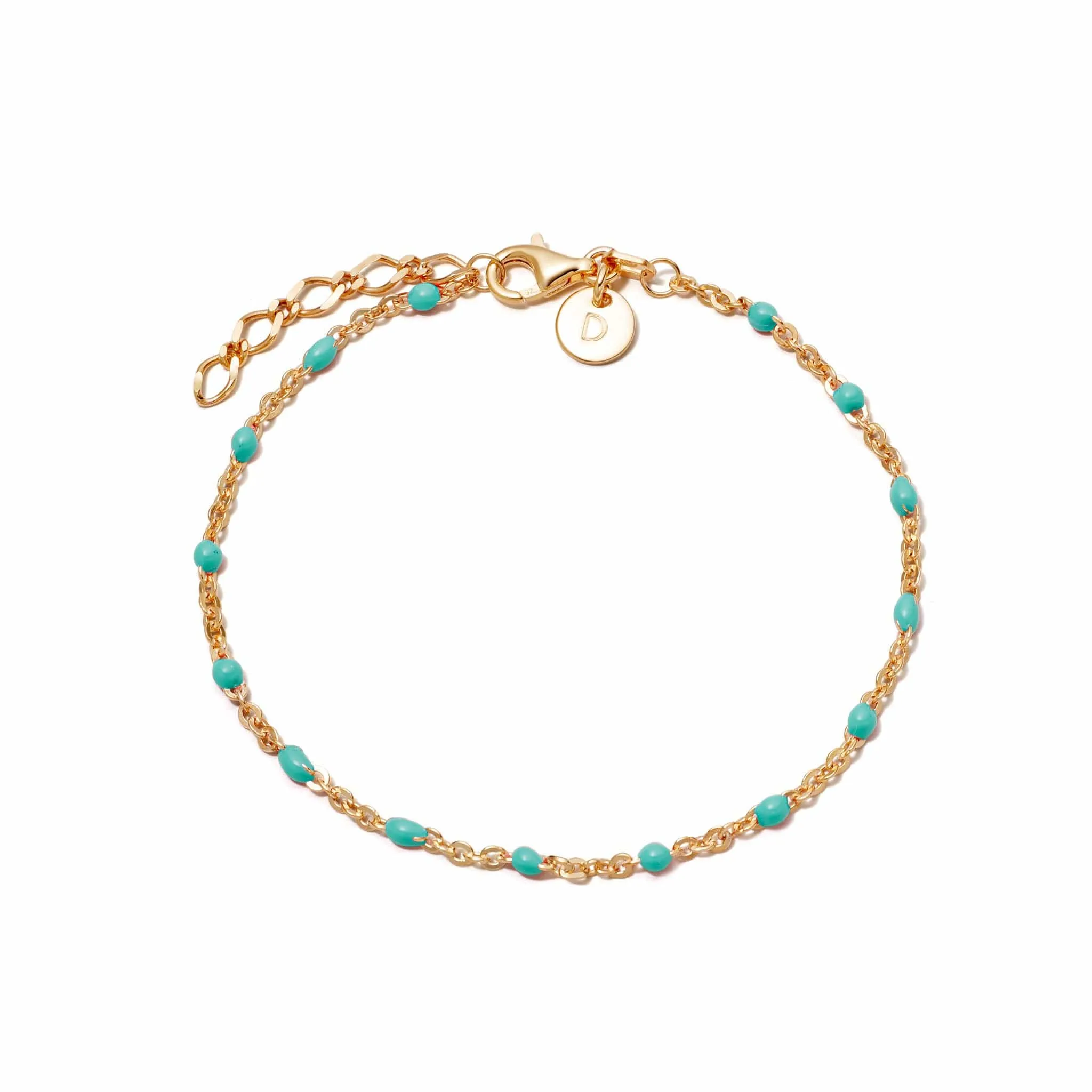 Enamel Beaded Bracelet 18ct Gold Plate