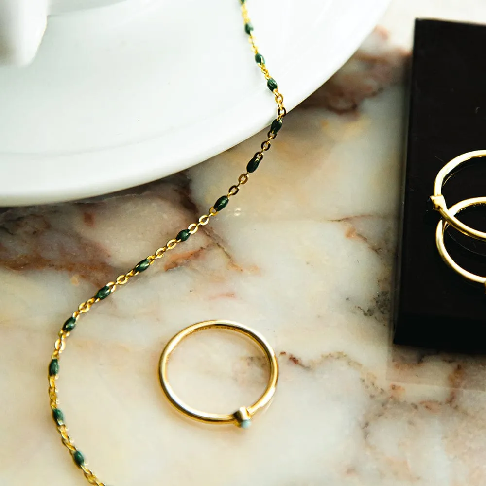 Enamel Beaded Bracelet 18ct Gold Plate