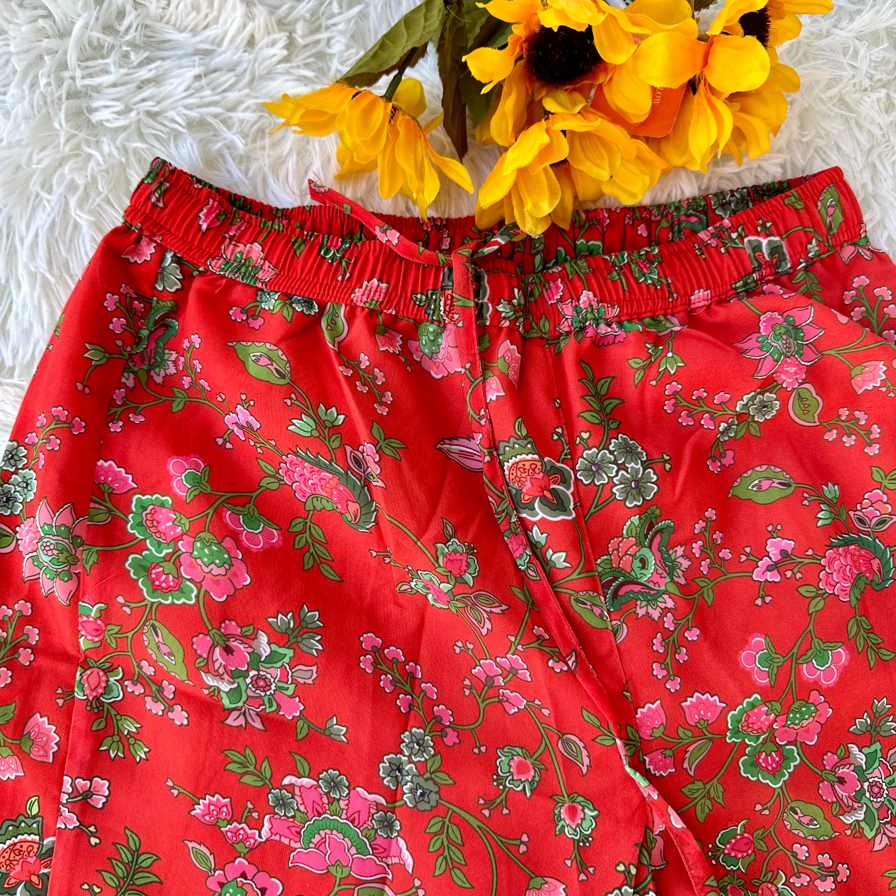 Festive Elegance: Orange Georgette Botanical Printed Kurta with Palazzo