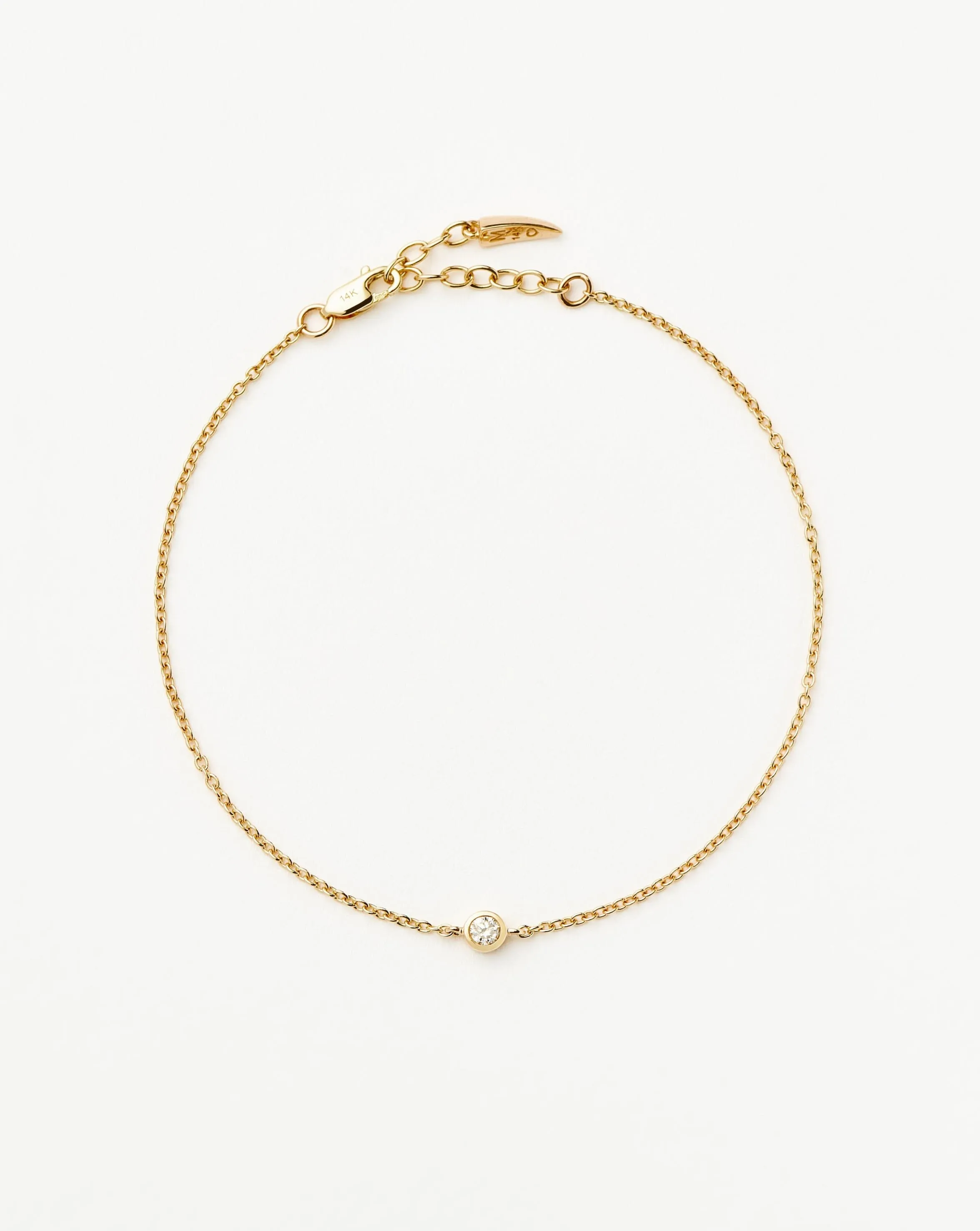 Fine Diamond Solitaire Bracelet | 14ct Solid Gold/Diamond