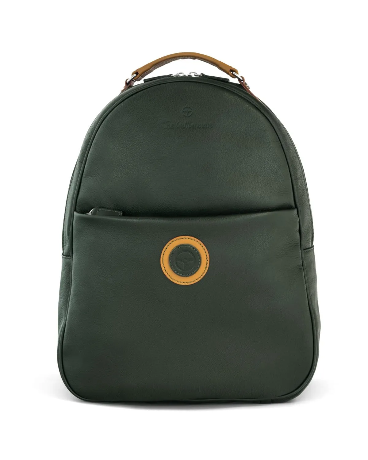 GLOBETROTTER - Full-grain Leather Backpack - British Green/Tan