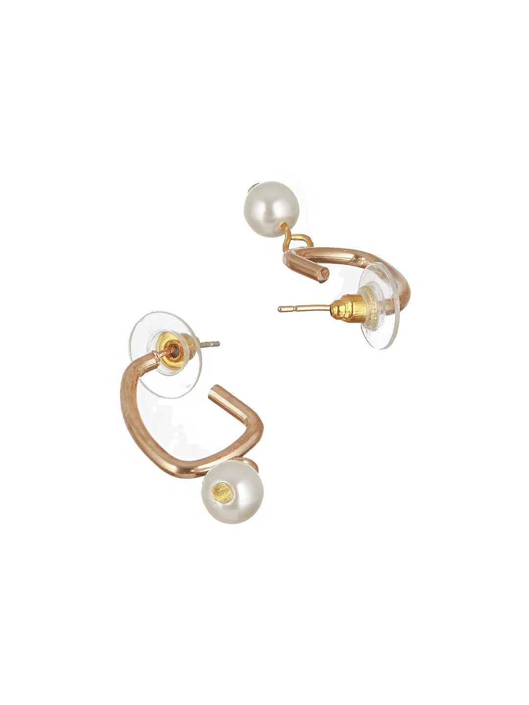 Gold-Plated And Pearl Beaded Necklace With Drop Earrings