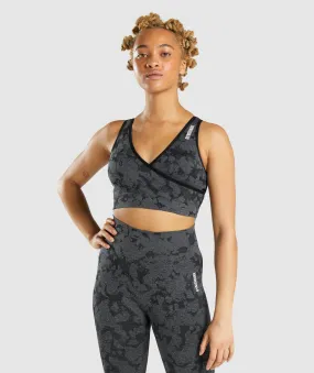 Gymshark Adapt Camo Seamless Sports Bra - Black