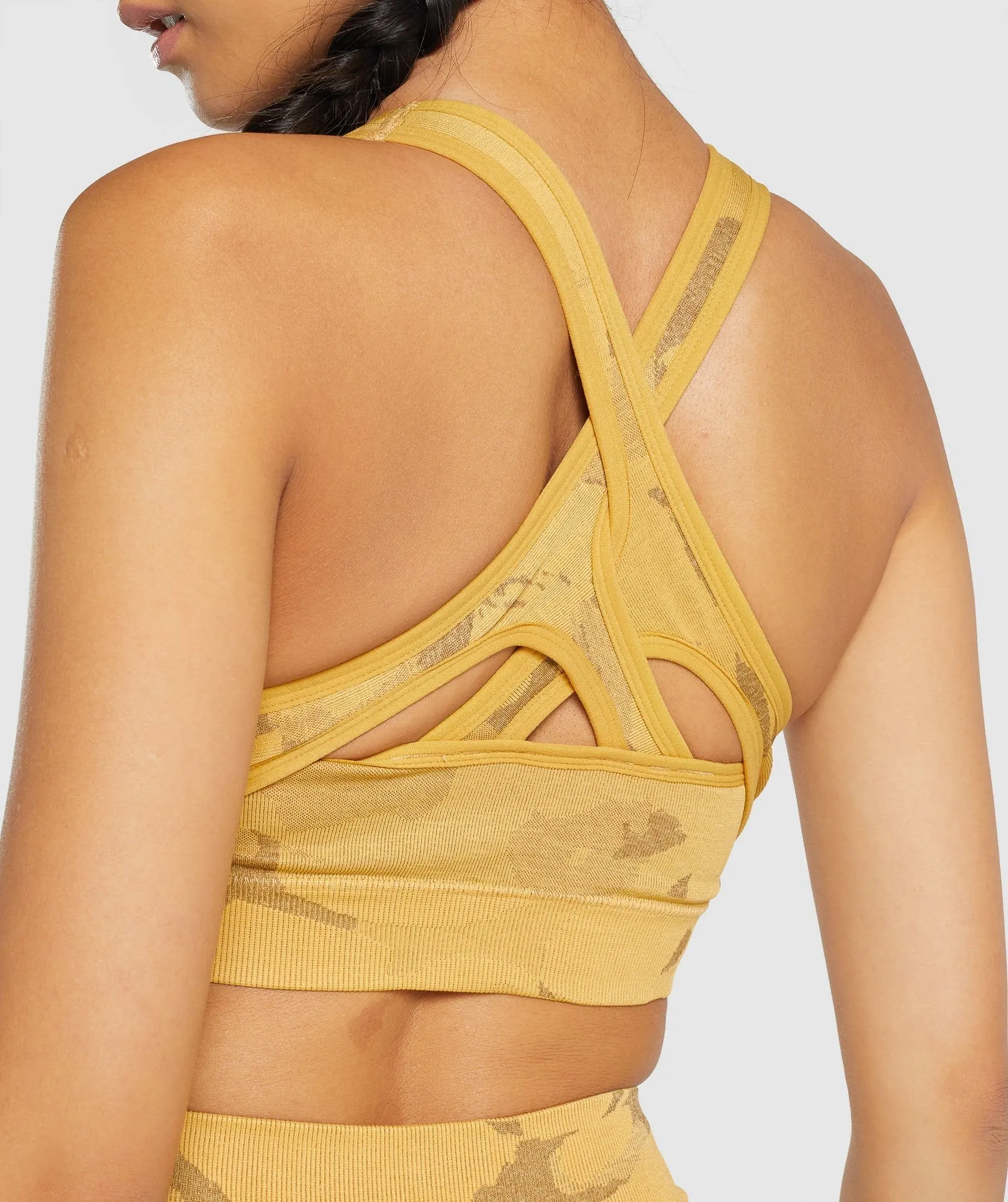 Gymshark Adapt Camo Seamless Sports Bra - Savanna | Yellow