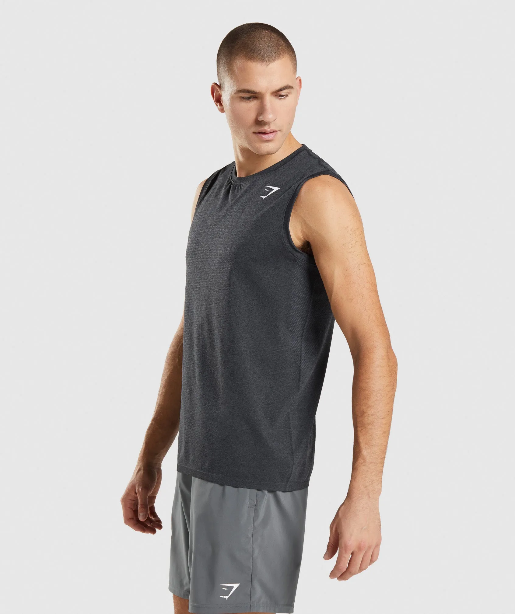 Gymshark Arrival Seamless Tank - Black Marl
