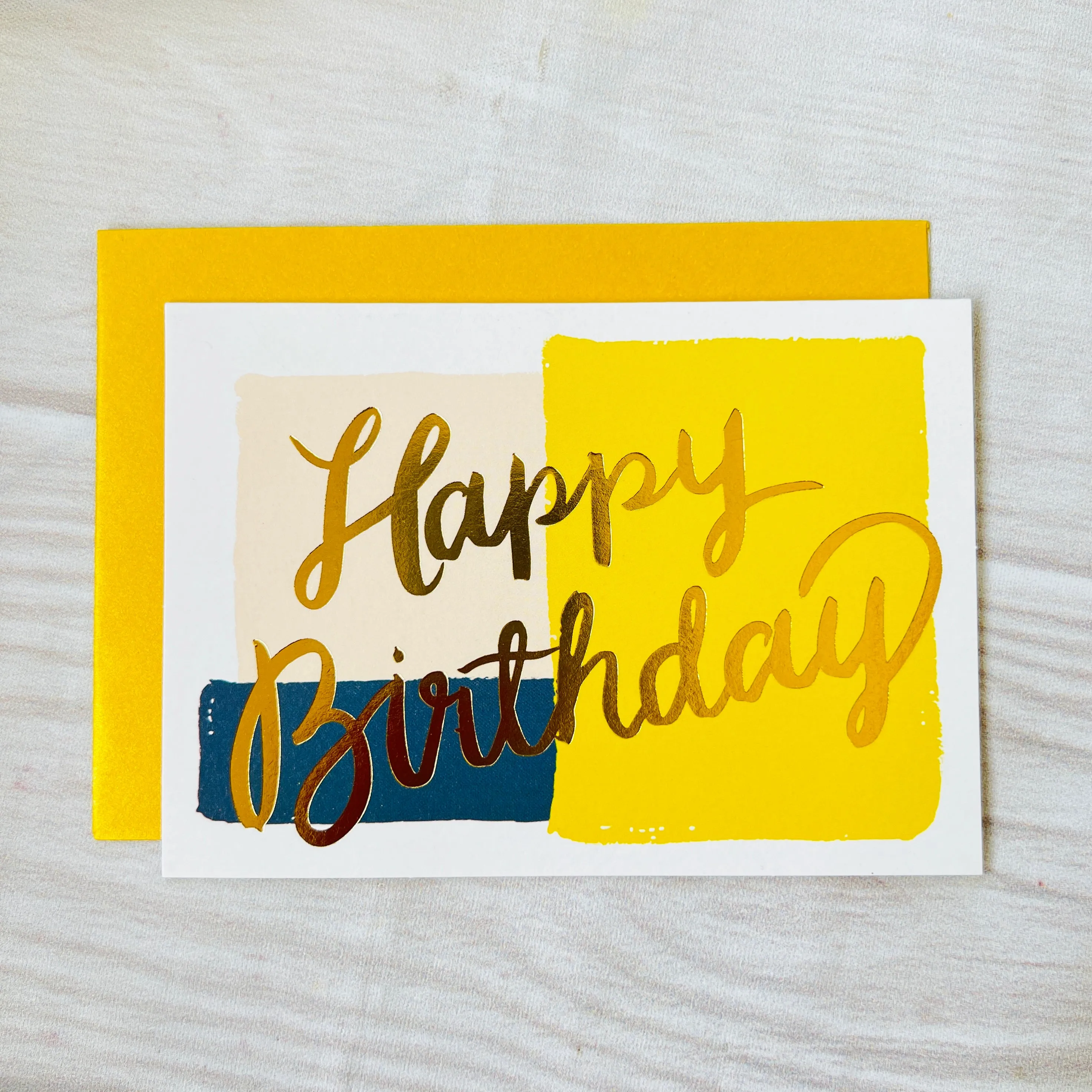 Happy Birthday Greeting Card with Gold Foiling
