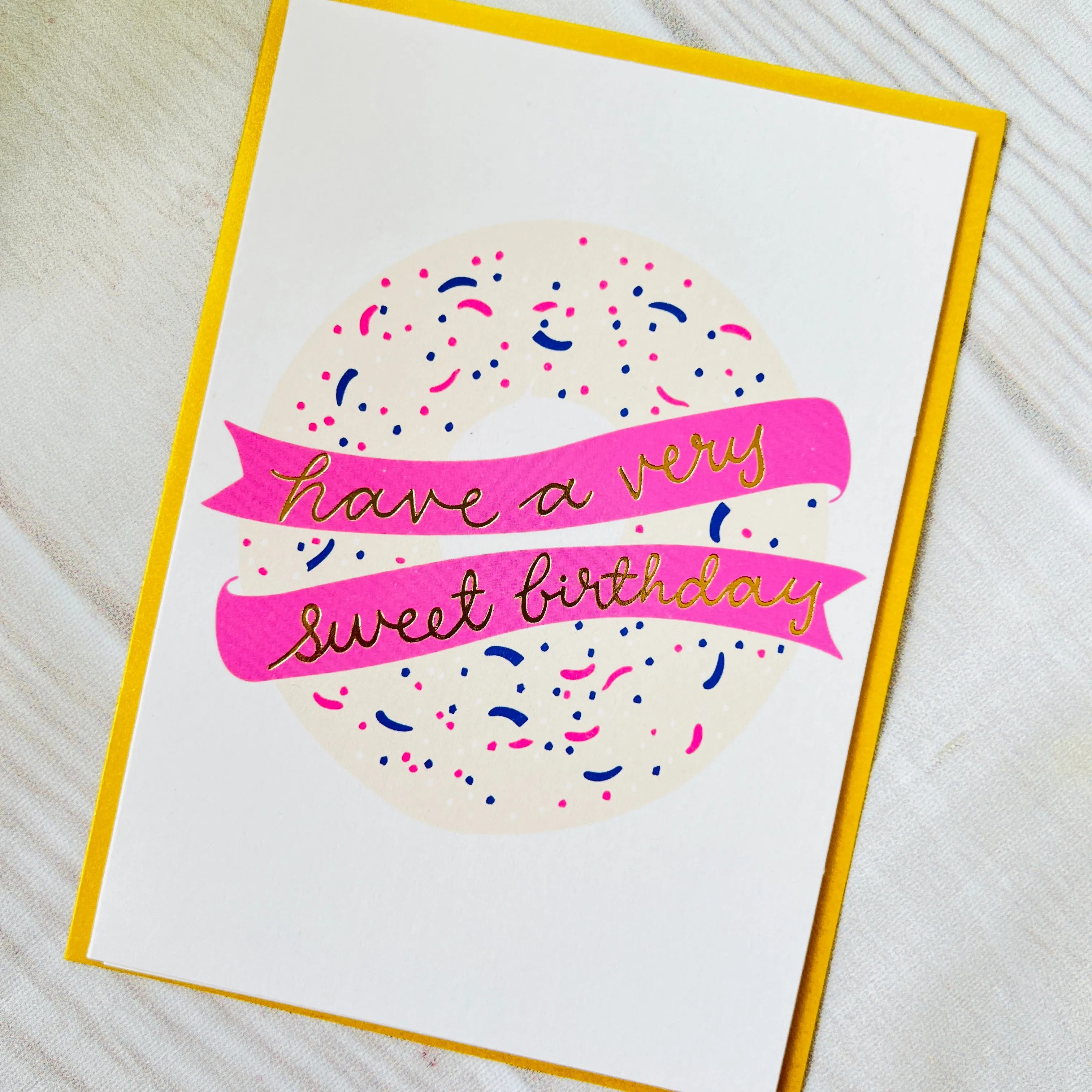 Happy Birthday Greeting Card with Gold Foiling
