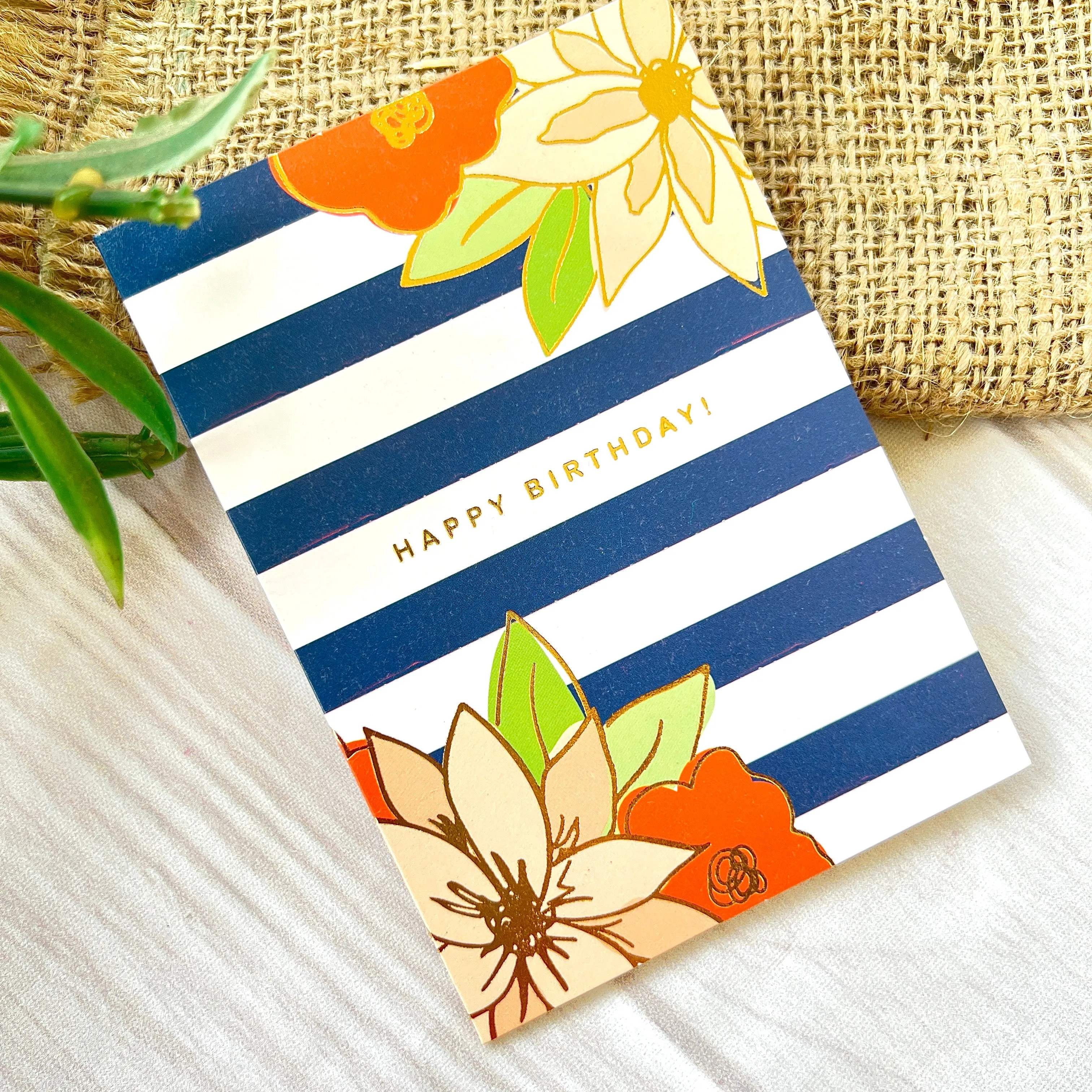 Happy Birthday Greeting Card with Gold Foiling